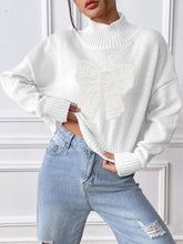 Load image into Gallery viewer, Bow Turtleneck Long Sleeve Sweater