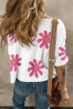 Load image into Gallery viewer, Flower Round Neck Half Sleeve T-Shirt