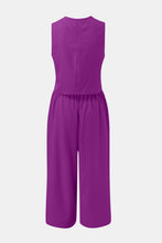 Load image into Gallery viewer, Round Neck Top and Wide Leg Pants Set