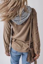 Load image into Gallery viewer, Drawstring Button Up Long Sleeve Hooded Jacket