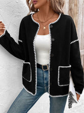 Load image into Gallery viewer, Perfee Pocketed Contrast Button Up Jacket