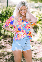 Load image into Gallery viewer, Printed Notched Half Sleeve Blouse