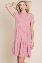 Load image into Gallery viewer, BOMBOM Printed Short Sleeve Mini Dress