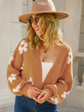 Load image into Gallery viewer, Angel Wings Flower Open Front Long Sleeve Cardigan