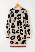 Load image into Gallery viewer, Leopard Open Front Long Sleeve Cardigan