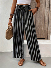 Load image into Gallery viewer, Striped High Waist Wide Leg Pants
