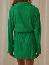 Load image into Gallery viewer, Tied Button Up Long Sleeve Dress