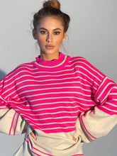 Load image into Gallery viewer, Striped Mock Neck Long Sleeve Sweater