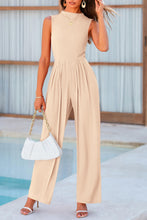Load image into Gallery viewer, Mock Neck Sleeveless Wide Leg Jumpsuit