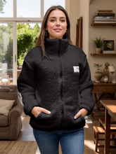 Load image into Gallery viewer, Full Size Turtleneck Zip Up Long Sleeve Sherpa Jacket
