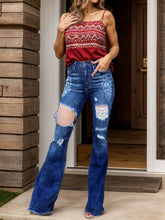 Load image into Gallery viewer, Raw Hem Distressed Bootcut Jeans