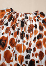 Load image into Gallery viewer, Printed Tie Neck Three-Quarter Sleeve Blouse