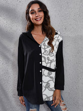 Load image into Gallery viewer, Printed Collared Neck Long Sleeve Shirt