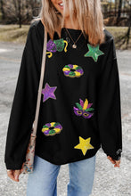 Load image into Gallery viewer, Sequin Round Neck Long Sleeve Sweatshirt