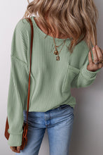 Load image into Gallery viewer, Pocketed Round Neck Long Sleeve Top