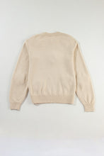 Load image into Gallery viewer, Crochet Flower Round Neck Long Sleeve Sweater