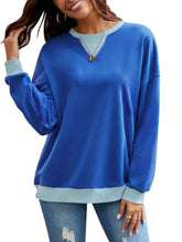 Load image into Gallery viewer, Contrast Round Neck Long Sleeve Sweatshirt
