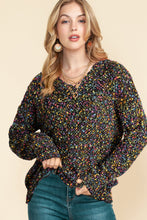 Load image into Gallery viewer, Confetti V-Neck Long Sleeve Sweater