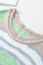 Load image into Gallery viewer, Contrast Striped Boat Neck Dropped Shoulder Sweater