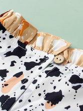 Load image into Gallery viewer, Ruffled Printed Mock Neck Cap Sleeve Blouse