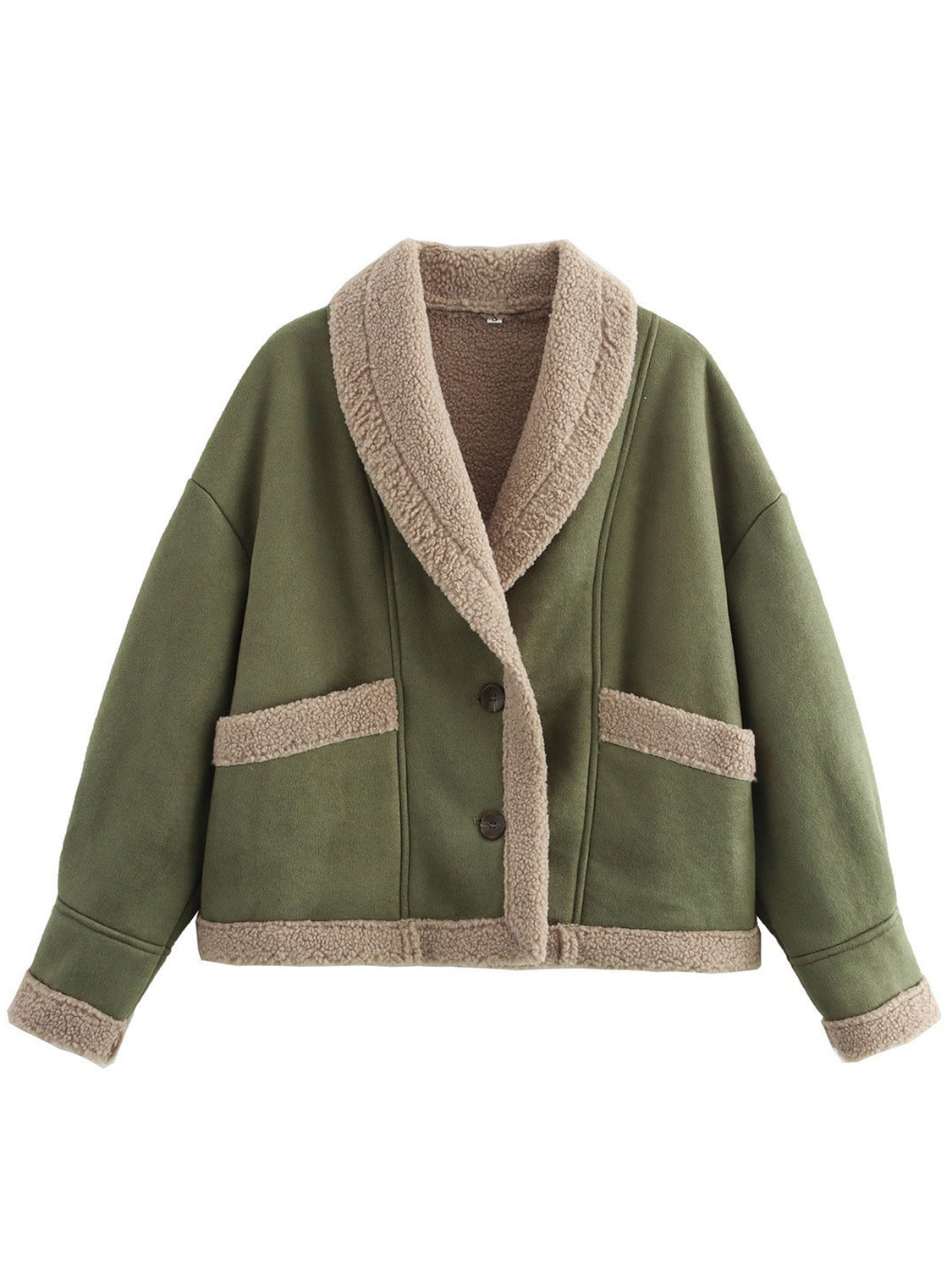 Load image into Gallery viewer, Fuzzy Collared Neck Long Sleeve Jacket
