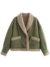 Load image into Gallery viewer, Fuzzy Collared Neck Long Sleeve Jacket