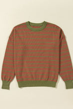 Load image into Gallery viewer, Striped Round Neck Long Sleeve Sweater