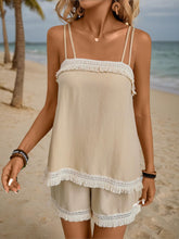 Load image into Gallery viewer, Fringe Square Neck Cami and Shorts Set