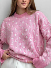 Load image into Gallery viewer, Contrast Sailboat Round Neck Long Sleeve Sweater