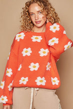 Load image into Gallery viewer, POL Daisy Pattern Drop Shoulder Sweater