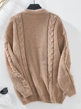 Load image into Gallery viewer, Cable-Knit Open Front Long Sleeve Cardigan