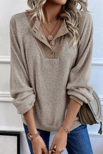 Load image into Gallery viewer, Quarter Buttoned Long Sleeve Blouse