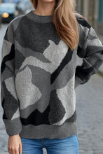 Load image into Gallery viewer, Contrast Round Neck Long Sleeve Sweater