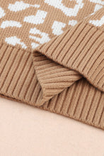 Load image into Gallery viewer, Leopard Striped Round Neck Crochet Knit Top