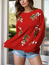 Load image into Gallery viewer, Sequin Gingerbread Man Long Sleeve Sweatshirt