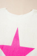 Load image into Gallery viewer, Star Contrast Round Neck Long Sleeve Knit Top
