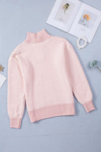 Load image into Gallery viewer, Button Detail Mock Neck Long Sleeve Sweater