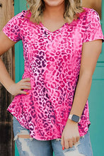 Load image into Gallery viewer, Leopard V-Neck Short Sleeve T-Shirt