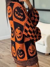 Load image into Gallery viewer, Exposed Seam Pumpkin Round Neck Long Sleeve Sweater