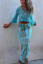 Load image into Gallery viewer, Round Neck Long Sleeve Knit Cover Up