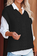 Load image into Gallery viewer, Cable-Knit V-Neck Sweater Vest
