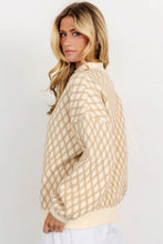 Load image into Gallery viewer, Diamond Pattern Mock Neck Long Sleeve Sweater