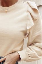 Load image into Gallery viewer, Ruffled Round Neck Long Sleeve Blouse