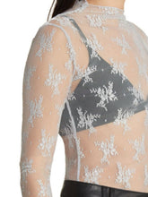 Load image into Gallery viewer, Lace Mock Neck Long Sleeve Blouse