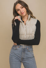 Load image into Gallery viewer, Love Tree Zip Up Turtleneck Cropped Vest Coat