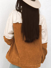 Load image into Gallery viewer, Raw Hem Color Block Button Up Jacket