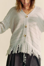 Load image into Gallery viewer, Davi &amp; Dani Fringe V-Neck Button Up Long Sleeve Cardigan