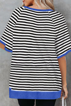 Load image into Gallery viewer, Striped Round Neck Half Sleeve T-Shirt
