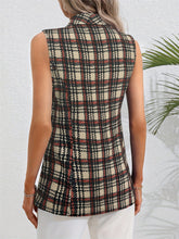 Load image into Gallery viewer, Plaid Button Up Collared Neck Vest