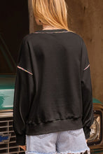 Load image into Gallery viewer, Valentine’s Day Rhinestone Heart Round Neck Long Sleeve Sweatshirt